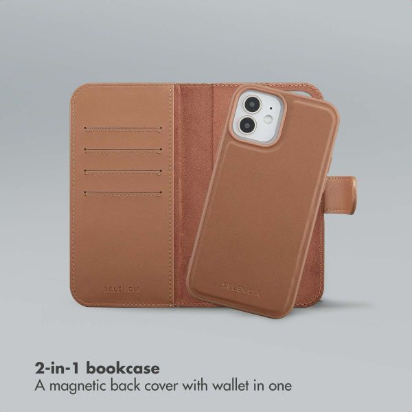 Selencia Olyn Detachable Bookcase with MagSafe Apple iPhone 12 (Pro) - Brown