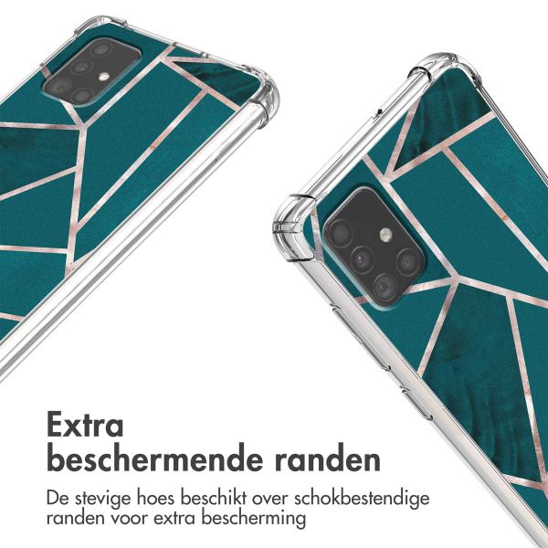 imoshion Design hoesje met koord Samsung Galaxy A51 - Petrol Green Graphic