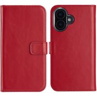 Selencia Echt Lederen Bookcase iPhone 16 - Rood