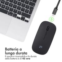 imoshion Draadloze muis - Oplaadbare computermuis + 2.4G USB-A adapter - Zwart