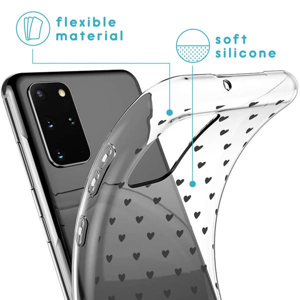 imoshion Design hoesje Samsung Galaxy S20 Plus - Hartjes - Zwart