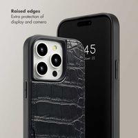 Selencia Nova Croco Phone Case with Cord and Card Holder Apple iPhone 14 Pro - Black