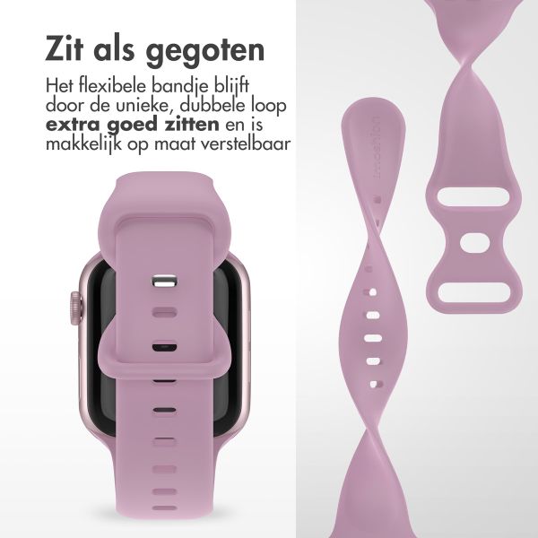 imoshion Siliconen⁺ bandje Apple Watch Series 1 t/m 9 / SE (38/40/41 mm) | Series 10 (42 mm) - Mauve - Maat S/M