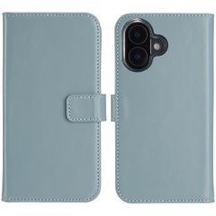 Selencia Genuine Leather Book Case Apple iPhone 16 Plus - Air Blue