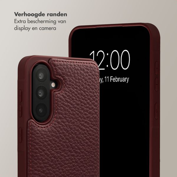Selencia Nova Croco Telefoonhoes met Koord en Pashouder Samsung Galaxy A36 - Bold Burgundy