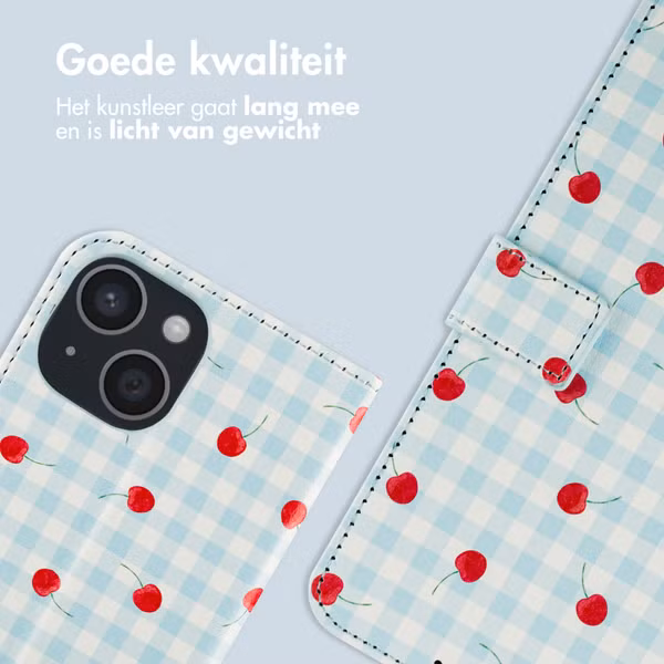 imoshion Design Bookcase Apple iPhone 15 - Cherry Check