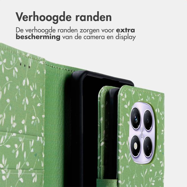 imoshion Design Bookcase Xiaomi Redmi Note 14 Pro (4G) - Green Flowers