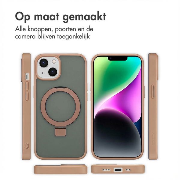 Accezz Ring Stand Backcover met MagSafe Apple iPhone 14 - Bruin