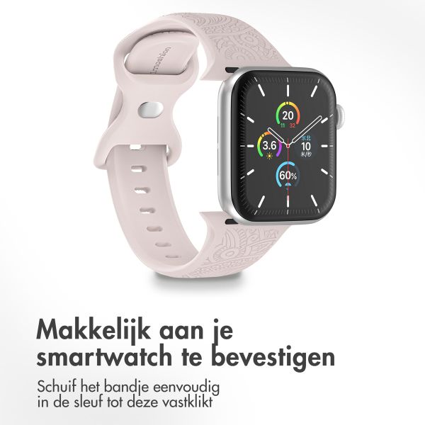 imoshion Gegraveerd siliconen bandje Apple Watch Series 1 t/m 9 / SE (38/40/41 mm) | Series 10 (42 mm) - Roze