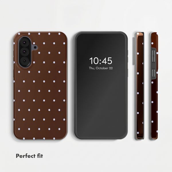 Selencia Vivid Back Cover Samsung Galaxy A37 (5G) - Happy Dots Chocolate
