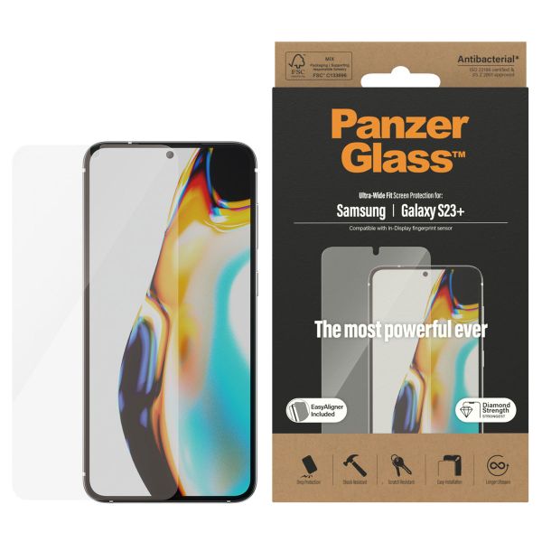PanzerGlass Ultra-Wide Fit Anti-Bacterial Screenprotector incl. applicator Samsung Galaxy S23 Plus