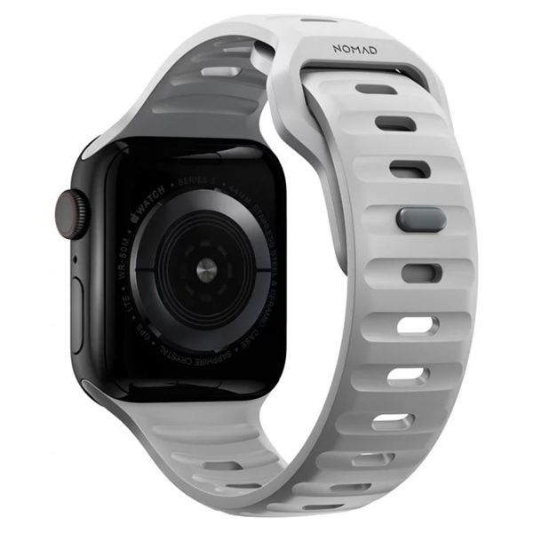 Nomad Sport band FKM Apple Watch Series 1 t/m 9 / SE (38/40/41 mm) | Series 10 / 11 (42 mm) - Lunar Gray