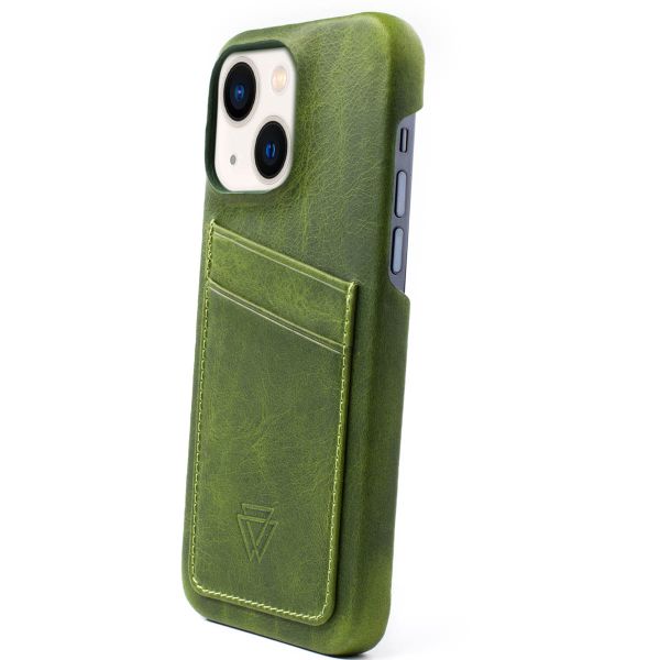 Wachikopa Full Wrap C.C. Backcover met 2 pashouders Apple iPhone 13 - Forest Green