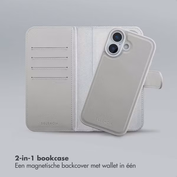 Selencia Olyn Uitneembare Bookcase met MagSafe Apple iPhone 17 - Grijs