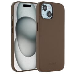 Accezz Leather Back Cover with MagSafe Apple iPhone 15 - Coffee Brown