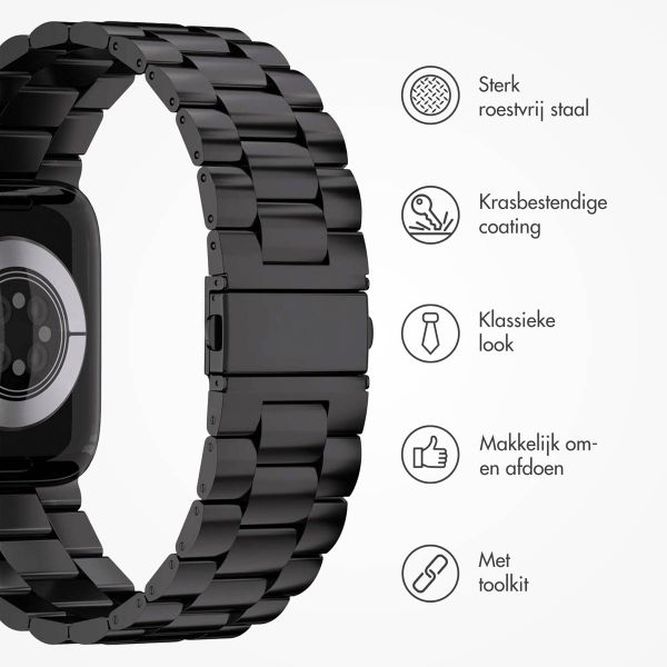 imoshion Stalen bandje Apple Watch Series 1 t/m 9 / SE (38/40/41 mm) | Series 10 / 11 (42 mm) - Zwart