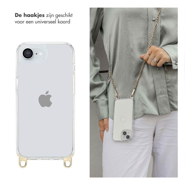 Selencia Backcover met afneembare haakjes Apple iPhone 16e - Transparant