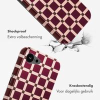 Selencia Vivid Backcover met MagSafe Apple iPhone 17e / 16e - Check This Burgundy