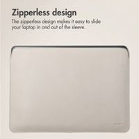 Accezz Leather laptop sleeve 13 inch - Beige
