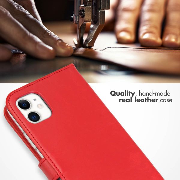 Selencia Genuine Leather Book Case Apple iPhone 11 - Red