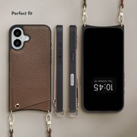 Selencia Nova Phone Case with Cord and Card Holder Apple iPhone 16 - Mocha Brown