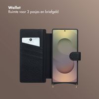 Selencia Riva Bookcase met MagSafe en Koord Samsung Galaxy S25 Ultra - Zwart