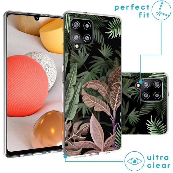 imoshion Design hoesje Samsung Galaxy A42 - Jungle - Groen / Roze