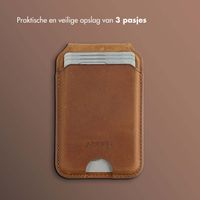 Accezz Vintage Leather MagSafe Kaarthouder met Standaard - Tobacco Cognac