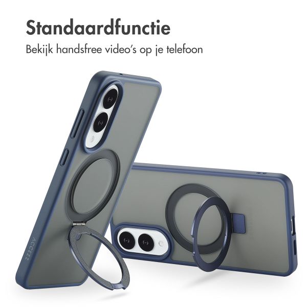 Accezz Ring Stand Backcover met MagSafe Samsung Galaxy S25 Edge - Blauw