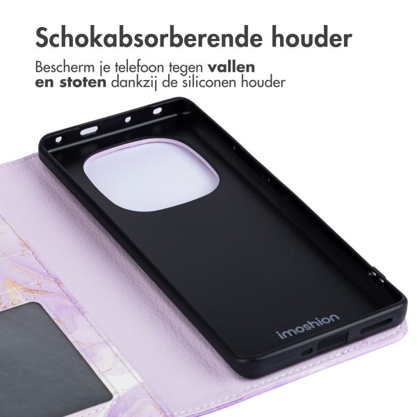 imoshion Design Bookcase Xiaomi Redmi Note 14 Pro Plus (5G) - Purple Marble