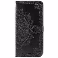 Mandala Bookcase Apple iPhone 12 (Pro) - Zwart