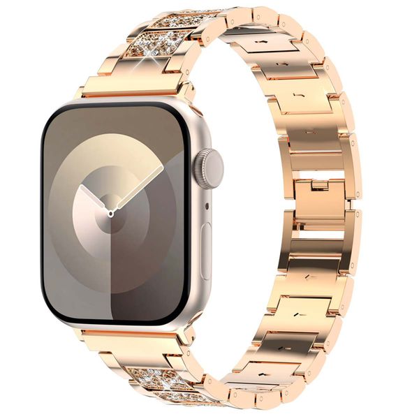 Selencia Sparkle schakelband Apple Watch Series 1 t/m 9 / SE (38/40/41 mm) | Series 10 / 11 (42 mm) - Rosé Goud