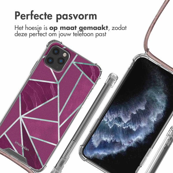 imoshion Design hoesje met koord iPhone 11 Pro Max - Bordeaux Graphic