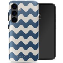 Selencia Vivid Tough Backcover Samsung Galaxy S24 - Wave Vibes Classic Blue