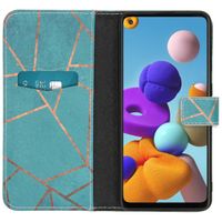 imoshion Design Softcase Bookcase Samsung Galaxy A21s - Blue Graphic