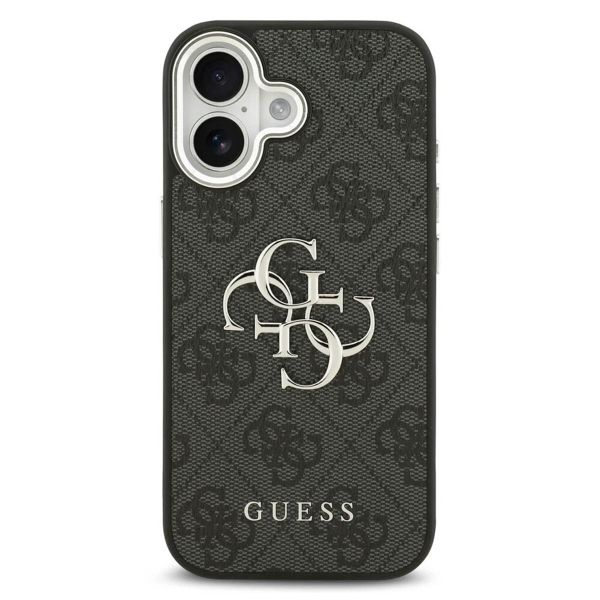 Guess 4G Metal Logo Backcover Apple iPhone 17 - Silver Edge - Black