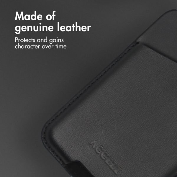 Accezz Leather Card Holder - Compatible with MagSafe and Qi2 - Onyx Black