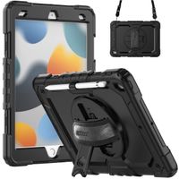 Accezz Rugged Back Cover with shoulder strap Apple iPad 9 (2021) 10.2 inch / iPad 8 (2020) 10.2 inch / iPad 7 (2019) 10.2 inch - Black