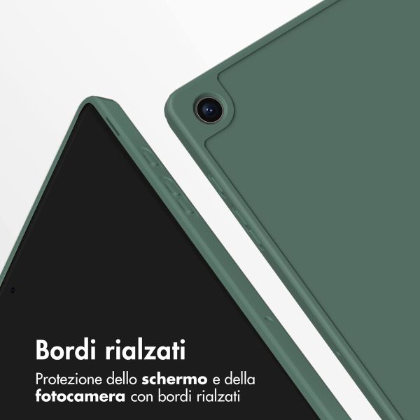 Accezz Smart Silicone Bookcase Samsung Galaxy Tab A9 8.7 inch - Donkergroen