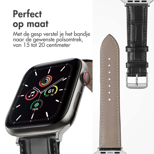 imoshion Lederen krokodil bandje Apple Watch Series 1 t/m 11 / SE / Ultra (44/45/46/49 mm) - Zwart