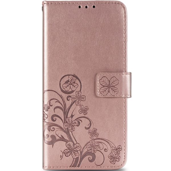 Klavertje Bloemen Bookcase Samsung Galaxy A42 - Rosé Goud