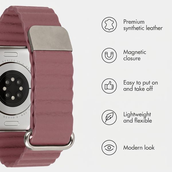 imoshion Magnetic Faux Leather Band Apple Watch | 44/45/46/49 mm - Rose