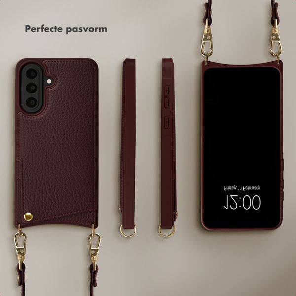 Selencia Nova Telefoonhoes met Koord en Pashouder Samsung Galaxy A57 (5G) - Bold Burgundy