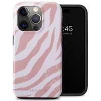 Selencia Vivid Tough Backcover Apple iPhone 15 Pro - Colorful Zebra Old Pink