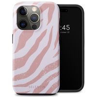 Selencia Vivid Tough Backcover iPhone 15 Pro - Colorful Zebra Old Pink