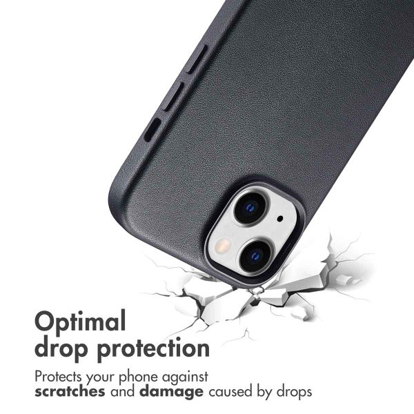 Accezz Leather Back Cover with MagSafe Apple iPhone 15 - Onyx Black