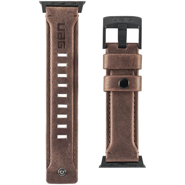 UAG Leather Strap band Apple Watch Series 1 t/m 9 / SE (38/40/41 mm) | Series 10 / 11 (42 mm) - Bruin