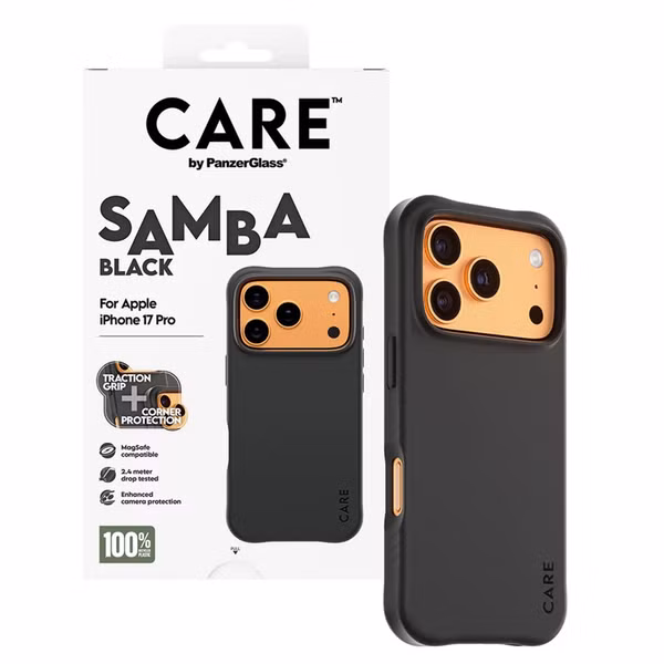 CARE by PanzerGlass Fashionable Case Samba met MagSafe Apple iPhone 17 Pro - Zwart