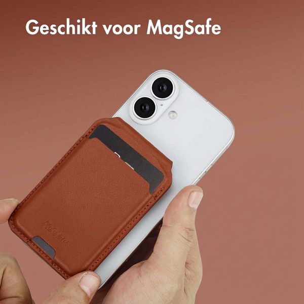 Accezz Leren Wallet met standaard - Geschikt voor MagSafe en Qi2 - Sienna Brown