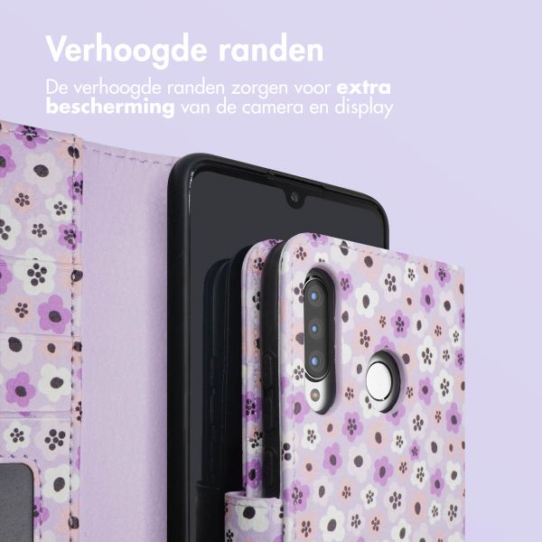 imoshion Design Bookcase Huawei P30 Lite - Purple Flowers